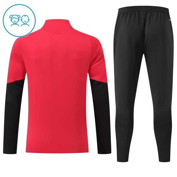 Manchester United Sweat d'Entraînement Enfant 2026-27 Quart-Zip Rouge