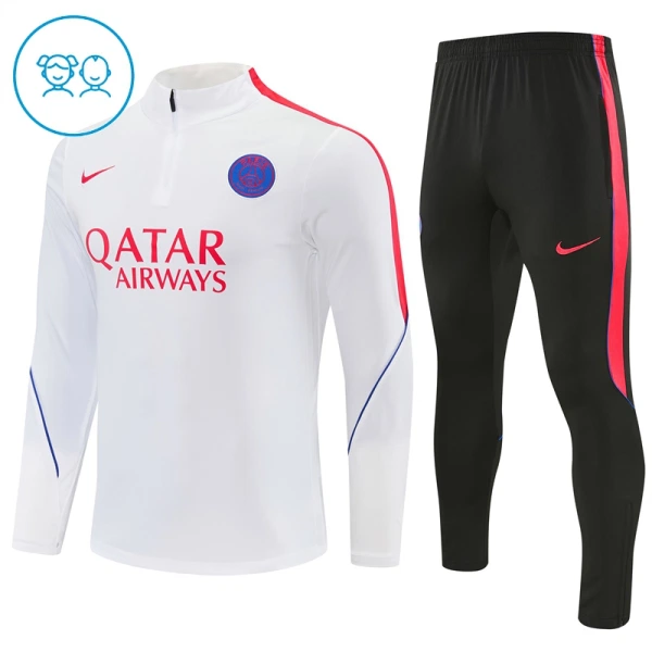 Paris Saint-Germain Sweat d'Entraînement Enfant 2026-27 Quart-Zip Blanche Paris Saint-Germain Sweat d'Entraînement Enfant 2026-27 Quart-Zip Blanche