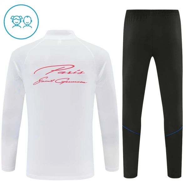 Paris Saint-Germain Sweat d'Entraînement Enfant 2026-27 Quart-Zip Blanche