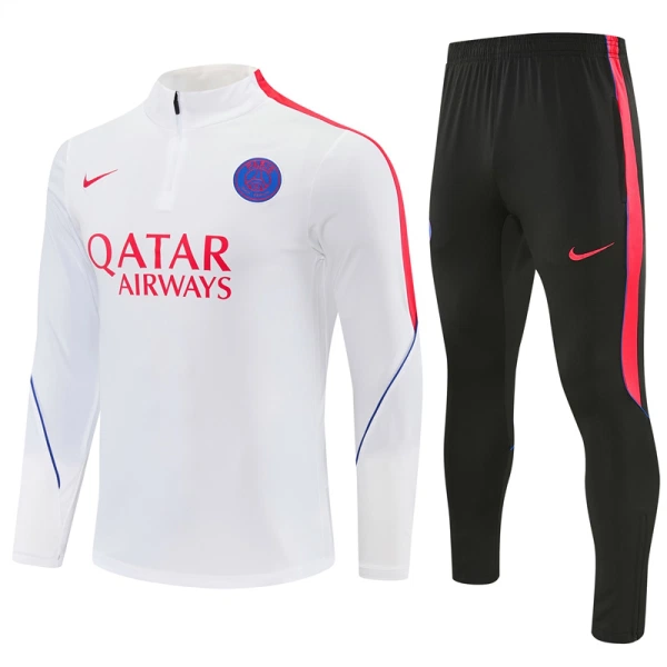 Paris Saint-Germain Sweat d'Entraînement Homme 2026-27 Quart-Zip Blanche Paris Saint-Germain Sweat d'Entraînement Homme 2026-27 Quart-Zip Blanche