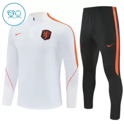 Pays-Bas Sweat d'Entraînement Enfant 2026-27 Quart-Zip Blanche Pays-Bas Sweat d'Entraînement Enfant 2026-27 Quart-Zip Blanche