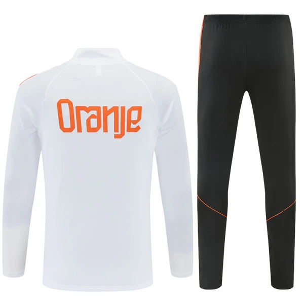 Pays-Bas Sweat d'Entraînement Homme 2026-27 Quart-Zip Blanche