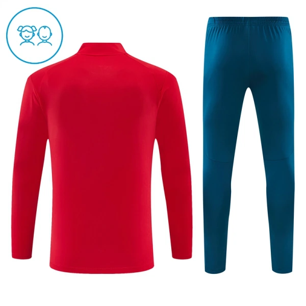 Portugal Sweat d'Entraînement Enfant 2026-27 Quart-Zip Rouge