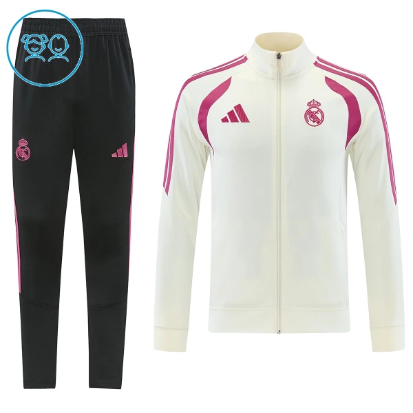 Real Madrid Ensemble Vestes d'Entraînement Enfant 2026-27 Blanche Real Madrid Ensemble Vestes d'Entraînement Enfant 2026-27 Blanche