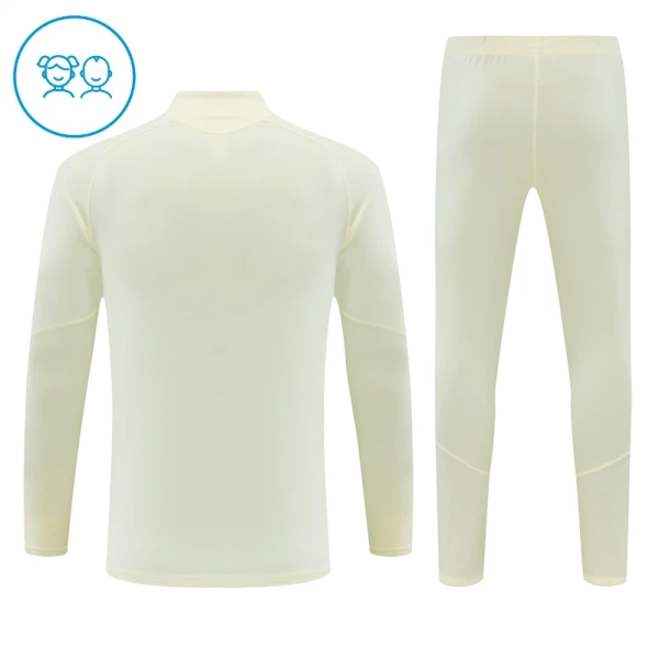 Real Madrid Sweat d'Entraînement Enfant 2026-27 Quart-Zip Blanche