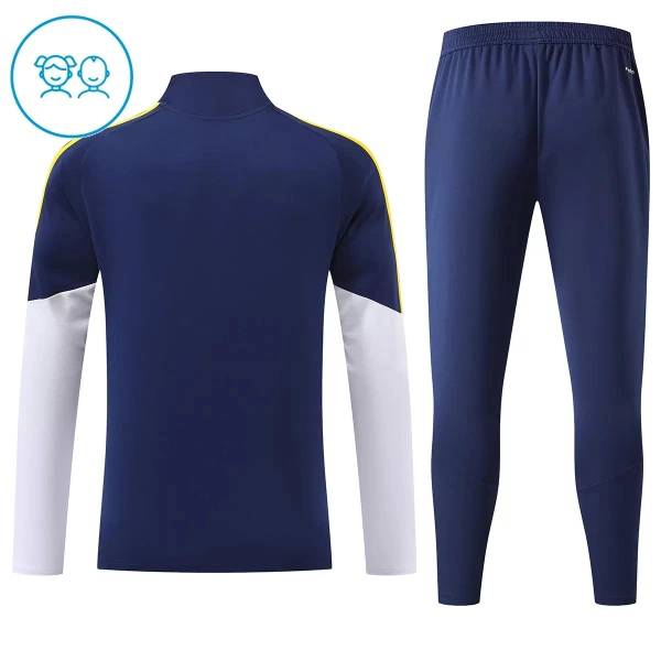 Real Madrid Sweat d'Entraînement Enfant 2026-27 Quart-Zip Bleue