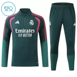 Real Madrid Sweat d'Entraînement Enfant 2026-27 Quart-Zip Verte Real Madrid Sweat d'Entraînement Enfant 2026-27 Quart-Zip Verte