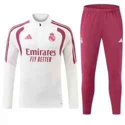 Real Madrid Sweat d'Entraînement Homme 2026-27 Quart-Zip Blanche Real Madrid Sweat d'Entraînement Homme 2026-27 Quart-Zip Blanche
