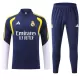 Real Madrid Sweat d'Entraînement Homme 2026-27 Quart-Zip Bleue Real Madrid Sweat d'Entraînement Homme 2026-27 Quart-Zip Bleue